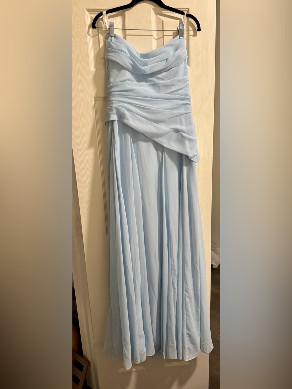 Azazie Light Blue Chiffon Maxi Dress